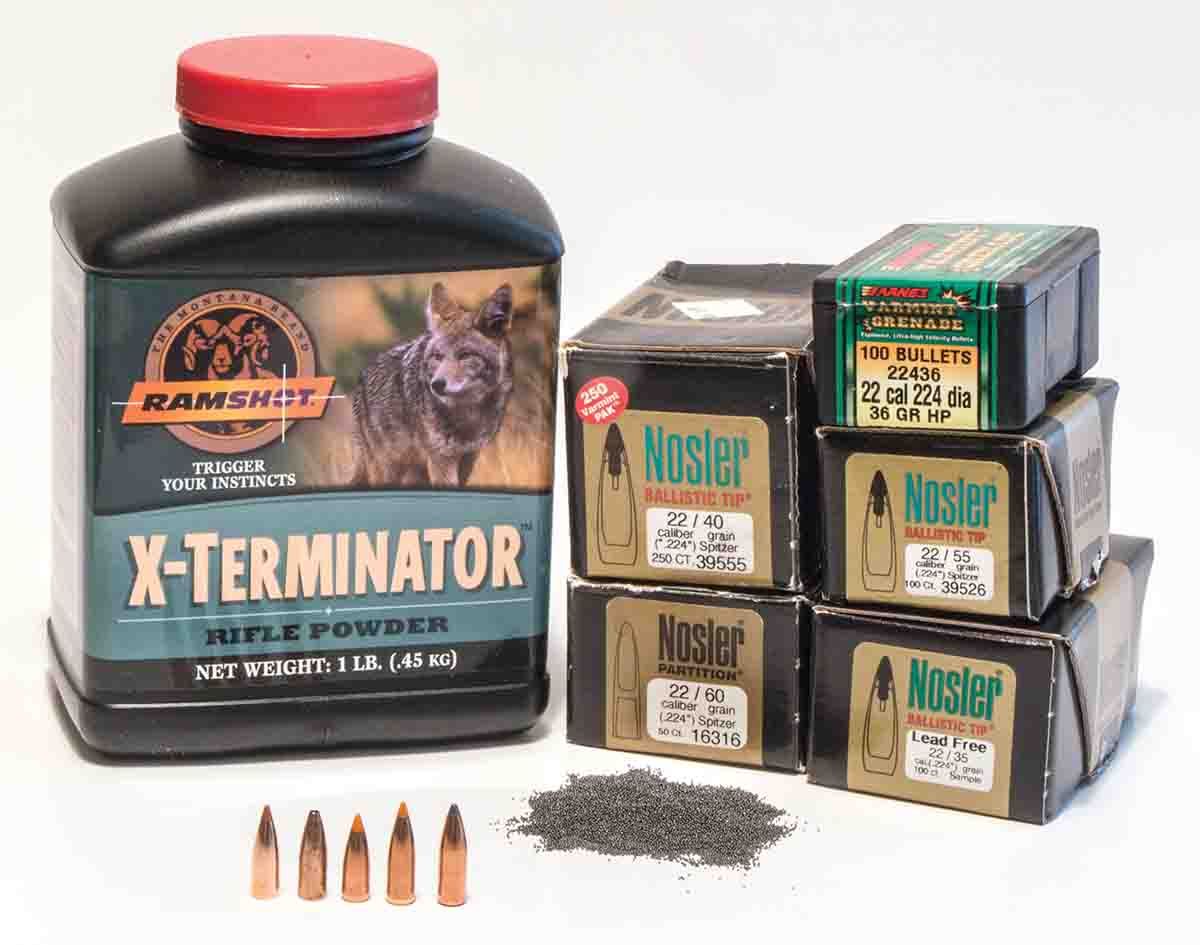 For handloading the .223 Remington, with any bullet weight, Ramshot’s X-Terminator powder is a great place to start.